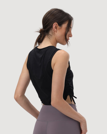 Adjustable Drawstring Side Yoga Tank Tops