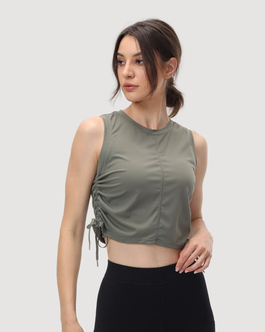 Adjustable Drawstring Side Yoga Tank Tops