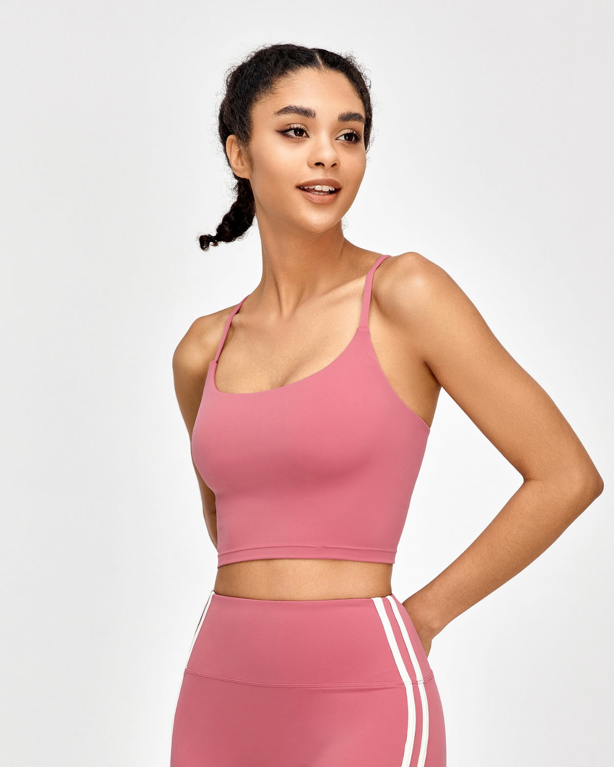 Cross-Back Charm Sports Bra - Rosy Radiance