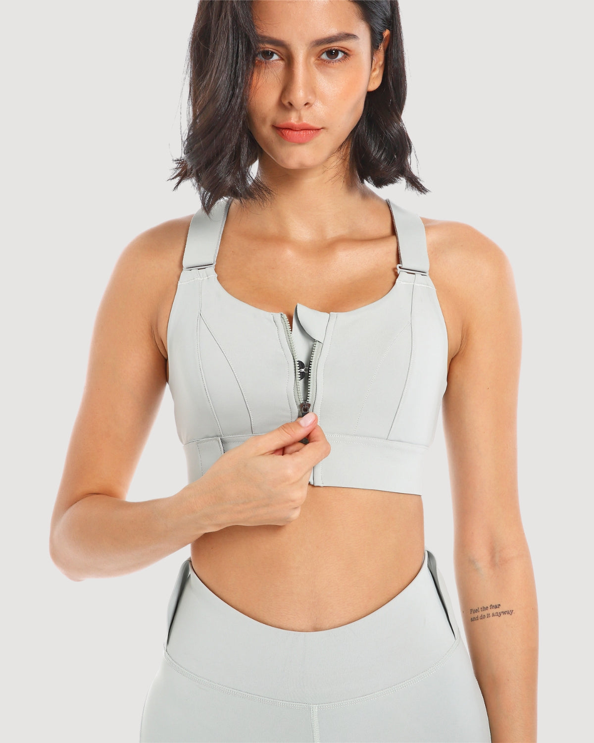 FlexFit Zip Sports Bra with Velcro Straps - Classic