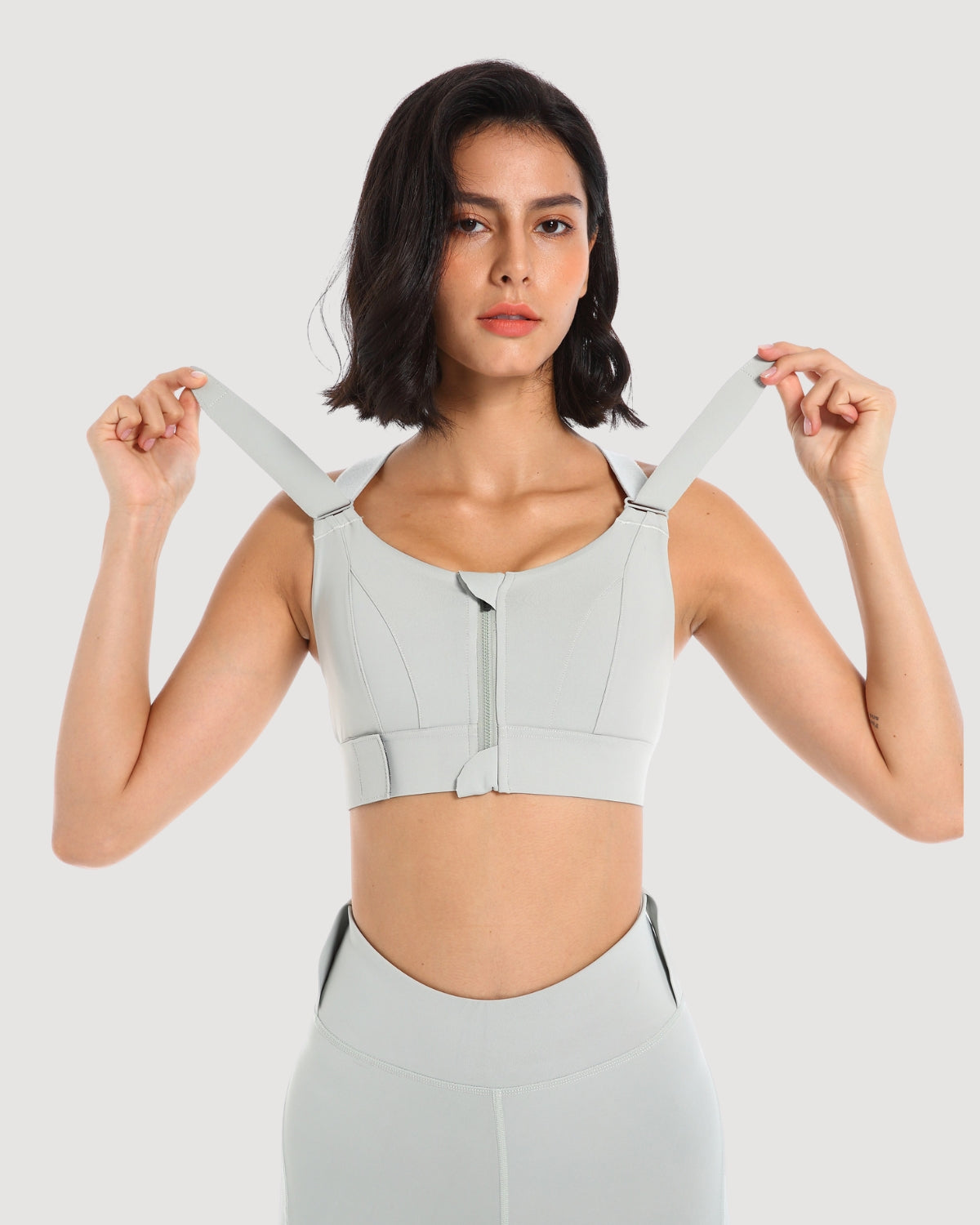 FlexFit Zip Sports Bra with Velcro Straps - Classic